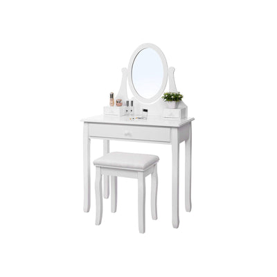 Kaptafel met ovale spiegel