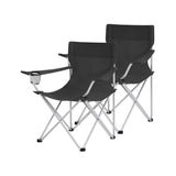 Set van 2 campingstoelen met armleuningen en bekerhouder | Kymiko