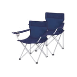 Set van 2 campingstoelen met armleuningen en bekerhouder | Kymiko