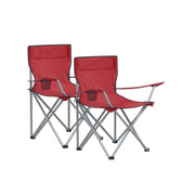 Set van 2 campingstoelen met armleuningen en bekerhouder | Kymiko
