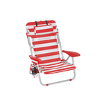 Campingstoel met schouderbanden en armleuningen rood en wit