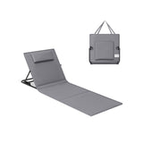 Set van 1 strandligstoelen met traploos verstelbare rugleuning – vooraanzicht – grijs compact