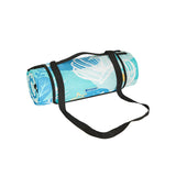 Picknickkleed 200 x 200 cm aquamarijn met strandmotieven – vooraanzicht