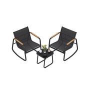 Tuinmeubelset met schommelstoelen en tafel – vooraanzicht