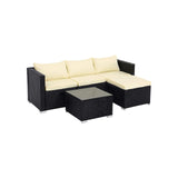Polyrattan tuinmeubelset van 3 met tafel en 4 stoelen | Kymiko