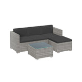 Polyrattan tuinmeubelset van 3 met tafel en 4 stoelen | Kymiko