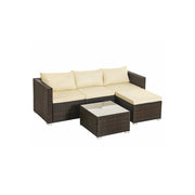 Polyrattan tuinmeubelset van 3 met tafel en 4 stoelen | Kymiko