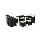 Poly rattan tuinmeubelset van 9 | Kymiko