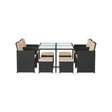 Poly rattan tuinmeubelset van 9 | Kymiko