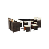 Poly rattan tuinmeubelset van 9 | Kymiko