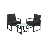PE polyrotan tuinmeubelset met tafel en 2 stoelen | Kymiko
