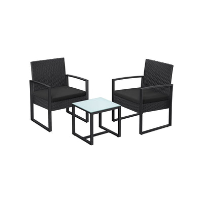 PE polyrotan tuinmeubelset met tafel en 2 stoelen