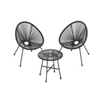 Set van 3 balkonmeubels met tafel en 2 stoelen