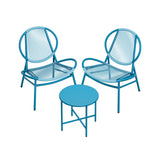 Balkonmeubelset van 3 met tafel en 2 stoelen – vooraanzicht – lichtgrijs