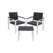 Set van 3 tuinmeubelen met afneembare kussens