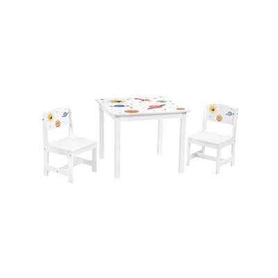 Kindertafelset met 2 witte stoelen | Kymiko