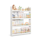 Kinderboekenkast met legplanken voor speelgoed en boeken – vooraanzicht – wit breed