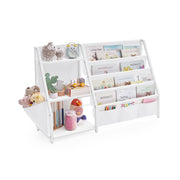 Kinderboekenkast met opbergrek – vooraanzicht – wit