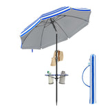 In hoogte verstelbare strandparasol met opvouwbare zonwering – vooraanzicht – groen klein