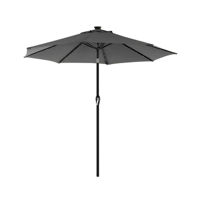 Parasol met LED-zonneverlichting zonder standaard | Kymiko