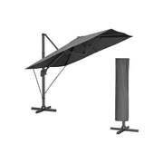 360° draaibare parasol met zwengel en standaard