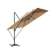 Parasol met zwengel en kruisvoet – vooraanzicht – beige