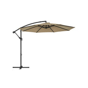 Parasol met zwengel voor openen en sluiten – vooraanzicht – beige