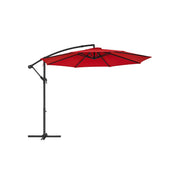 Parasol met zwengel voor openen en sluiten – vooraanzicht – rood