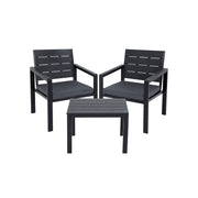 Set van 3 tuinmeubelen met afneembare kussens