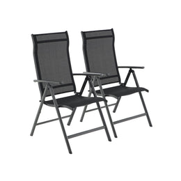 Set van 2 tuinstoelen met verstelbare rugleuning