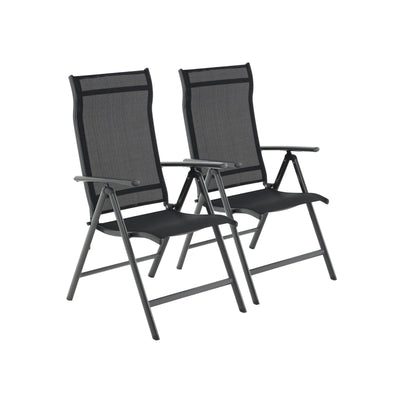 Set van 2 tuinstoelen met verstelbare rugleuning