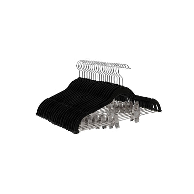 Fluwelen kleerhanger, antislip, met stang