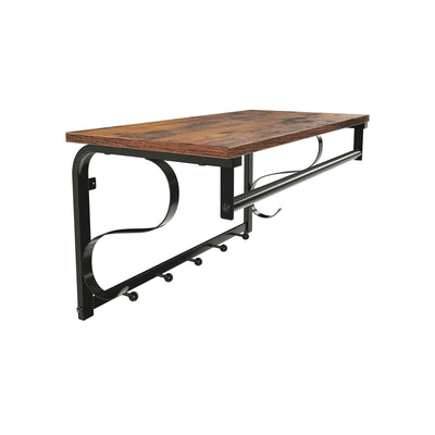 Wandkapstok met 5 haken en plank