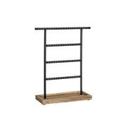 Sieradenopberger voor oorbellen vintage stijl hout-zwart – vooraanzicht – zwart
