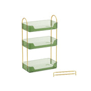 Make-up organizer rechthoekig champagne goud – vooraanzicht – creme