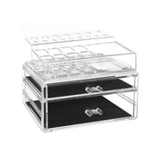 Cosmetische organizer met 2 lades transparant | Kymiko