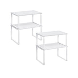 Set van 4 keukenplanken met metalen frame – vooraanzicht – wit smal