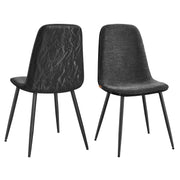 Eetkamerstoelen met chenille bekleding – vooraanzicht – groen