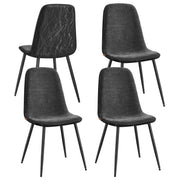 Eetkamerstoelen met chenille bekleding – vooraanzicht – groen donker