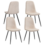 Eetkamerstoelen met chenille bekleding – vooraanzicht – wit