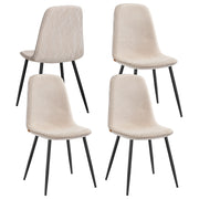 Eetkamerstoelen met chenille bekleding – vooraanzicht – wit