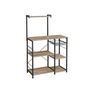 Keukenplank met metalen mand en 6 S-haken