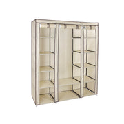 Kledingkast 12 planken met metalen frame en non-woven stoffen bekleding