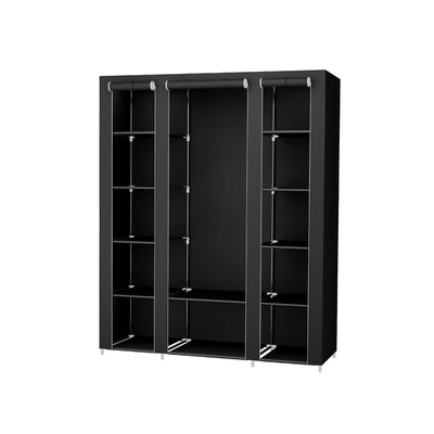 Kledingkast 12 planken met metalen frame en non-woven stoffen bekleding