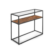 Consoletafel met glazen oppervlak – vooraanzicht