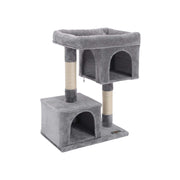 Krabpaal met groot platform en 2 kattengrotten