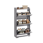 Schoenenkast met kleppen voor geordende schoenenopslag – detailfoto – goud-wit