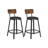Barstoelen industrieel design vintage bruin-inktzwart – vooraanzicht