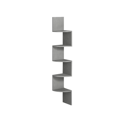 Wandplank met 5 planken voor planten en cd's – vooraanzicht – groen