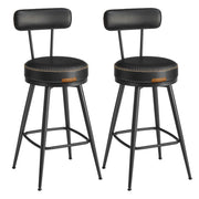 EKHO collectie barkruk set van 2 kunstleer – vooraanzicht – zwart